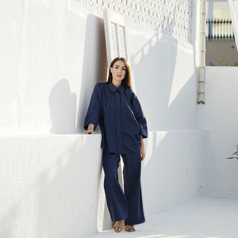 Linen Set - Navy Blue - Image 2